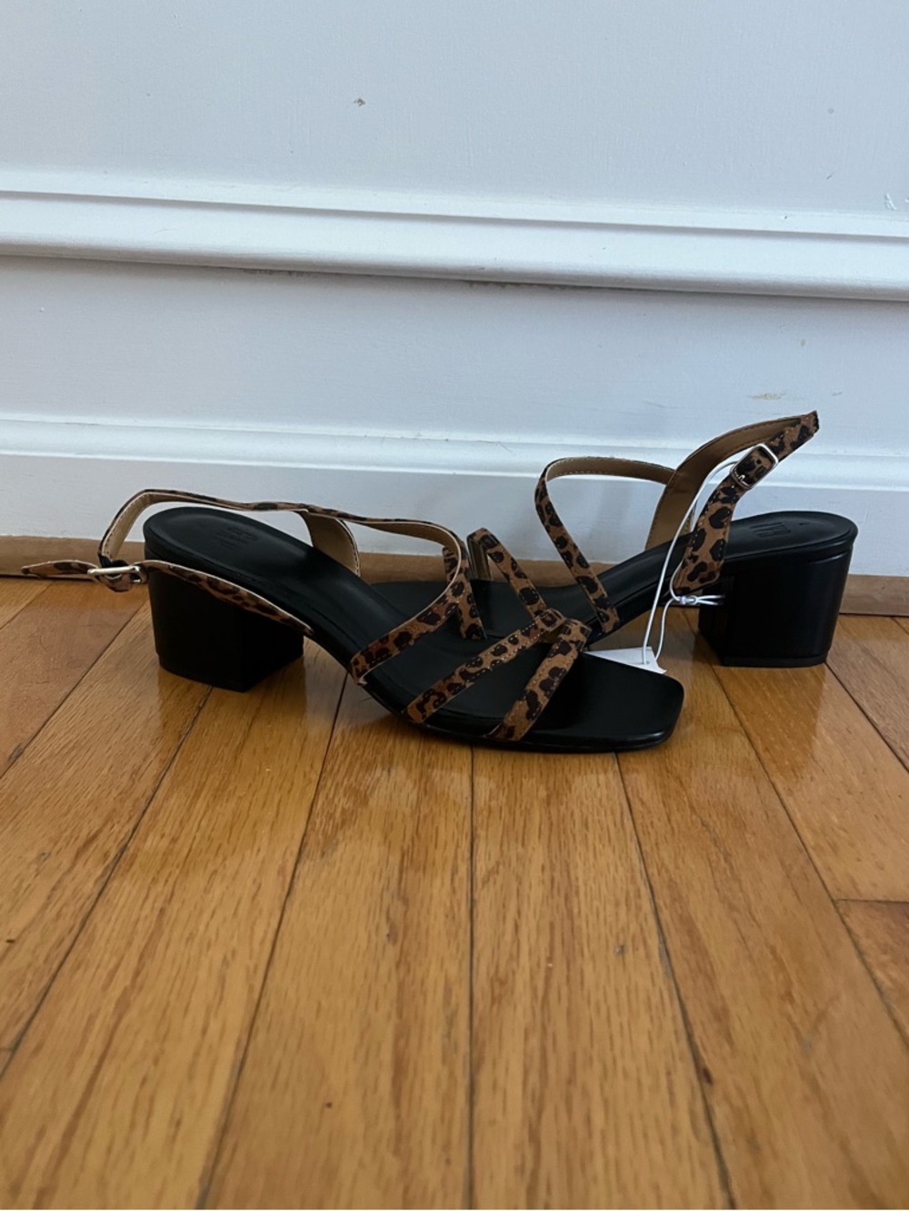 Gap Leopard Print Low Block Heel Slingback Sandals - Women's